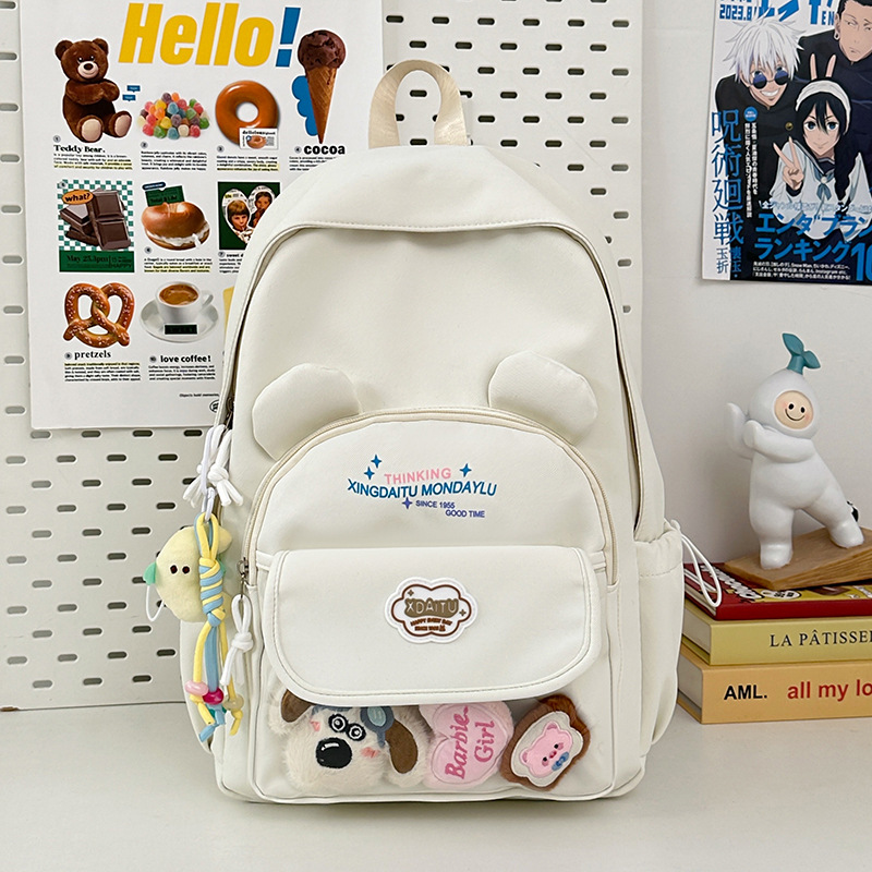 Mochila de gato de la universidad japonesa, mochila escolar de gran capacidad para estudiantes de secundaria, mochila de viaje de todo fósforo para estudiantes de secundaria lindos