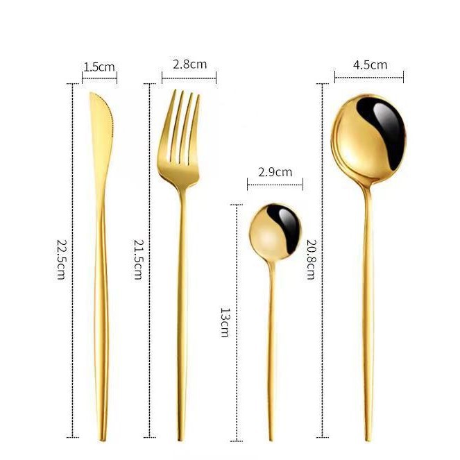 304 cuchillo de acero inoxidable portugués, tenedor, cuchara, cuchara de celebridades de Internet, cuchillo y tenedor de carne occidental, cuchara creativa de mango largo, cuchara de postre