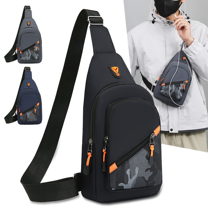Simple fashion Men's chest bag 2024 new portable casual shoulder bag trendy personalized niche design messenger bag