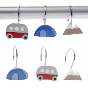 Amazon best selling cross-border e-commerce for resin cartoon children single Paradise resin shower curtain hook bathroom hook