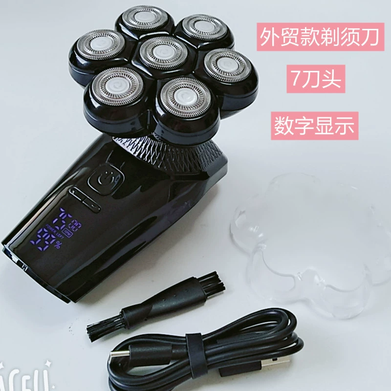 Электрические 7 ножей лысая головка для бритья головы для мужчин