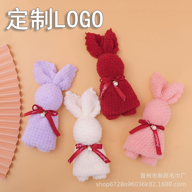 Креативное полотенце в стиле кролика, сопровождающий подарок, свадебный подарок, подарочное яркое вязаное полотенце с высокой стоимостью ананаса бледного деформации с фиксированным рисунком