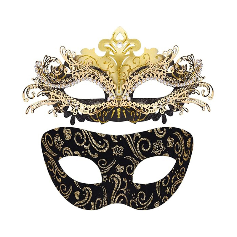 Amazon máscaras de baile de Halloween máscaras parejas máscaras disfraz de mitad cara máscara de carnaval