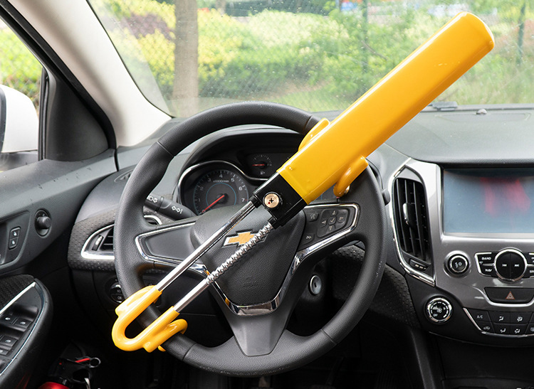 New Car Steering Wheel Lock Double Hook U-Shaped Anti-Theft Lock Car Accessories Adjustable Telescopic Multifunctional Car Lock