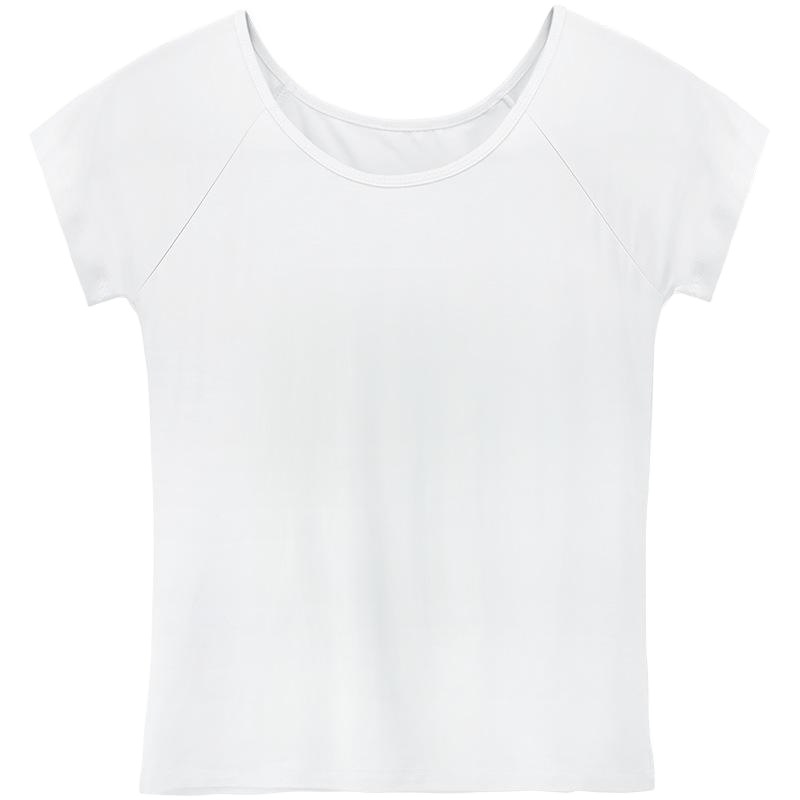 Dance Top manga corta de las mujeres adultos ropa de práctica de ballet gimnasia blanca ropa de cuerpo delgado cuello redondo ropa de práctica image 1