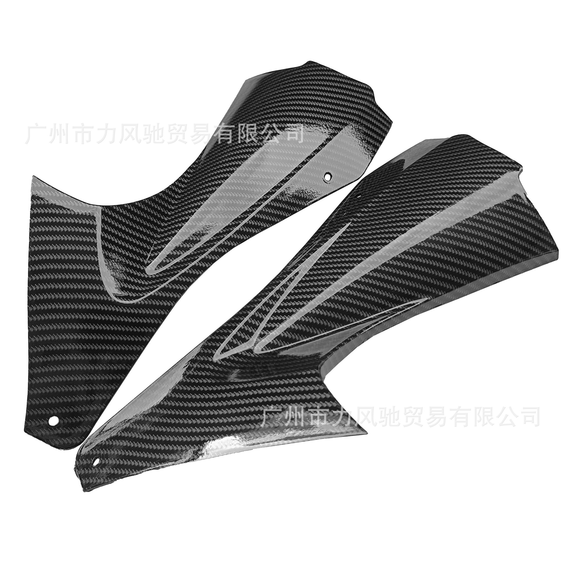Adecuado para Yamaha R6 06-07 Placa de borde pequeño Placa de fibra de carbono frontal Placa de protección de borde Placa de fibra de carbono izquierda y derecha cubierta de tubo de cabeza
