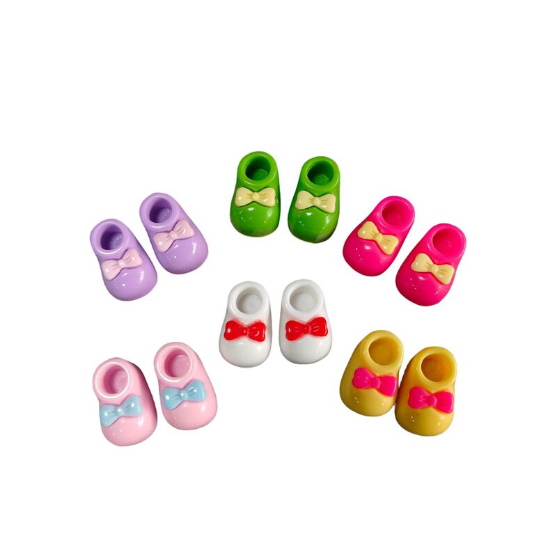 Korean-style Resin Two-color Bow Boots Landscape Scene Layout Ornaments Mobile Phone Case Refrigerator Sticker Accessories