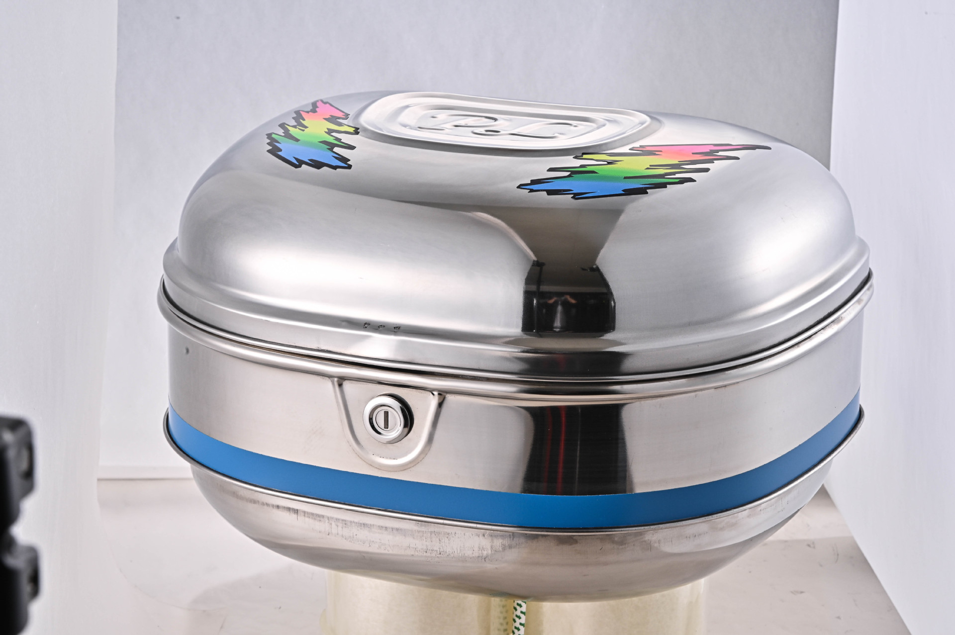 PL cuadrado impreso Acero inoxidable motocicleta tronco pequeño coche eléctrico bicicleta ligera y duradera