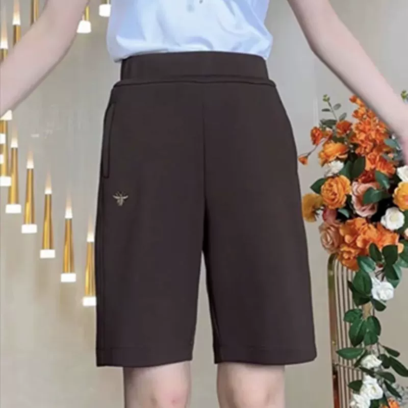 Трансграничные 2025 новые пять шорты Летние тонкие женские шорты с высокой талией дышащие потеют тонкие повседневные брюки