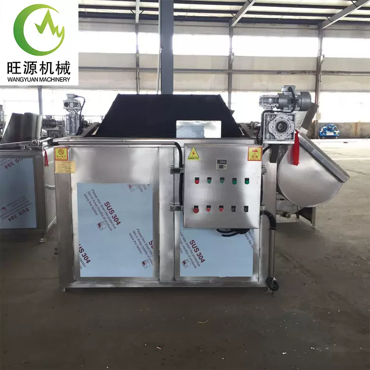 鱼豆腐油炸单机 全自动控温油炸锅 自动进出料油炸机 旺源制造
