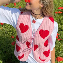 Damen Herbst Neue Street Fashion Love Strap Baumwollweste_voghion.com