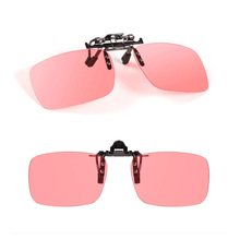 钓鱼眼镜夹片男士太阳镜户外看漂增晰增亮红色偏光近视镜厂家供应