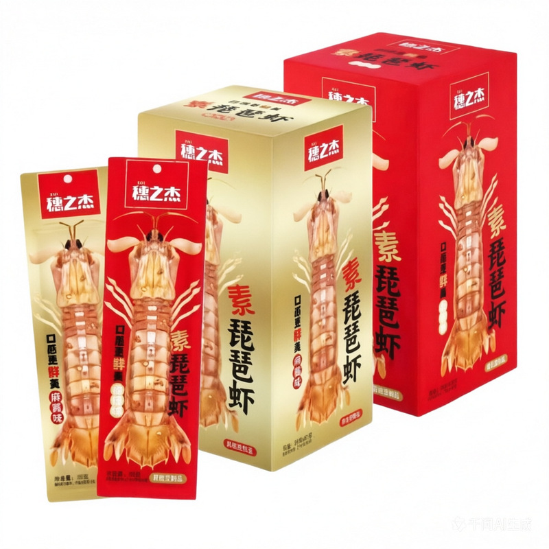 Suizhijie Vegetarian Pipa Shrimp 28g Instant Snack for Craving Relief, Vegetarian Tofu Snack, Campus Supermarket Wholesale