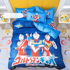 子供用ウルトラ漫画ベッド4点セット男の子女の子ツイルベッドカバーシーツ学生用3点セット