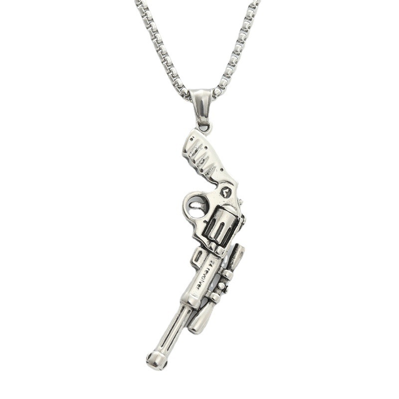 Revolver Necklace Personalised Denim Style Pendant For Men Women_voghion.com