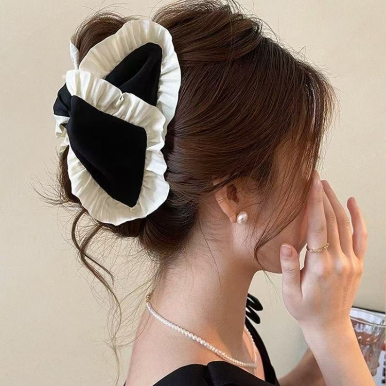 Large Bow Hair Clips Shark Clips Hair Accessories for Women 2026 Back of Head Clips Hair Ornaments Autumn Fresh Sweet Style