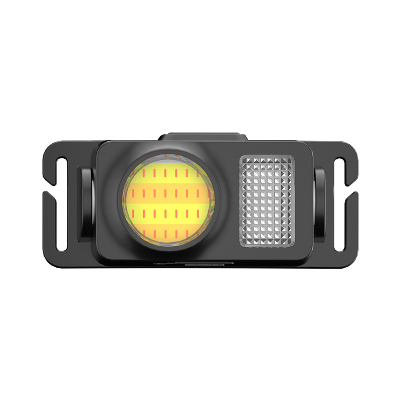 Transfronterizo nuevo reflector de mazorca corriendo pequeño faro USB recargable montado en la cabeza rojo y azul intermitente faro de advertencia