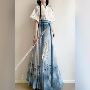 Hanfu Women's Ming-Style Embroidered New Chinese National Style Mamian Skirt for Daily Summer Thin Version Factory Direct Sale Amazon