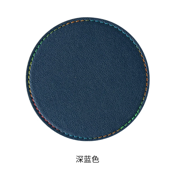 Dark blue thick leather stitching