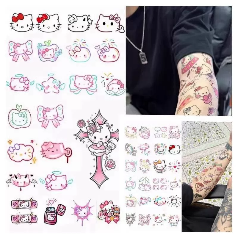 Hello Kitty, раскраска для детей водостойкая наклейка для учеников начальных классов, милый тату, стирается