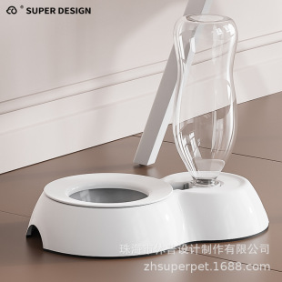 Hupu Pet Water Drinker Dog Cat Gravity Automatic Water Feeder Dog Vertical Water Dispenser Pet Supplies Drinking Basin