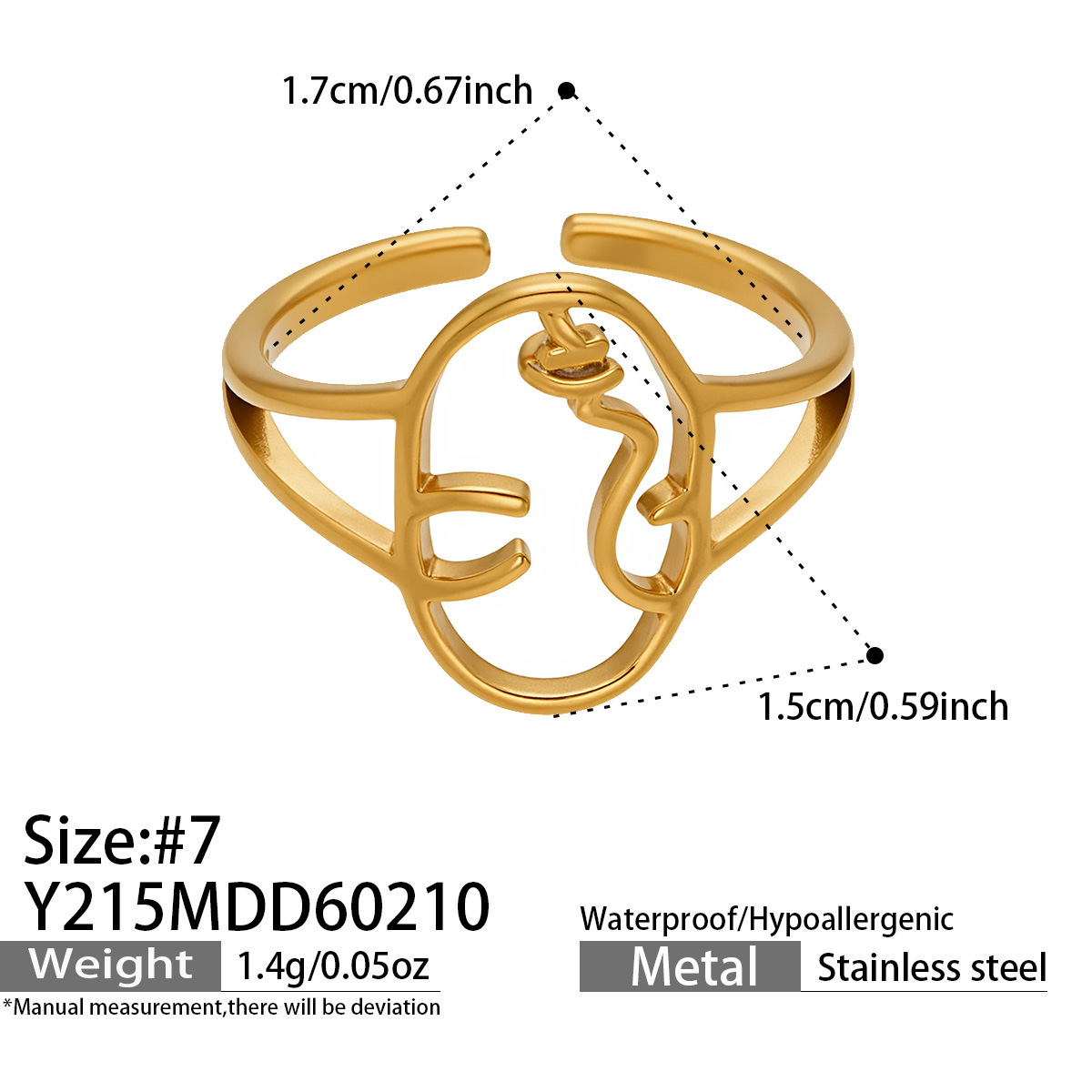 Mysterious Retro Geometric Open Ring Set Stainless Steel Jewelry_voghion.com