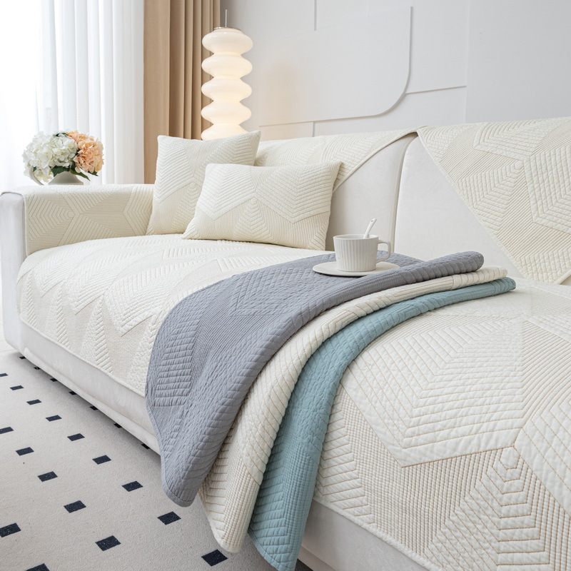 Water Washed Cotton Sofa Cushion Four Seasons Universal Cushion Non-Slip Sofa Cover Simple Modern Cotton Fabric Cover Cloth Towel