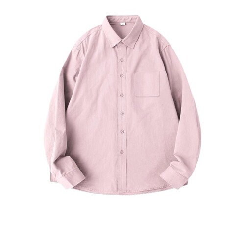 Women's Loose Pure Color Casual Cover-up, 2024 New Style Japanese Freshness Long Sleeve Shirt, Single Pocket, Versatile and Unique