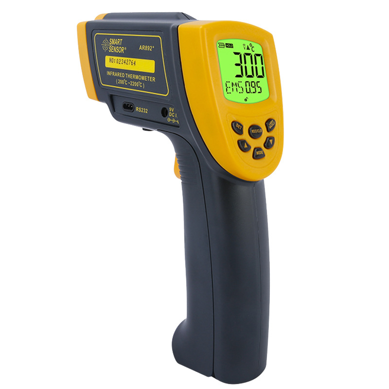 希玛AR892+测温枪红外线测温仪非接触电子温度计报警200～2200℃