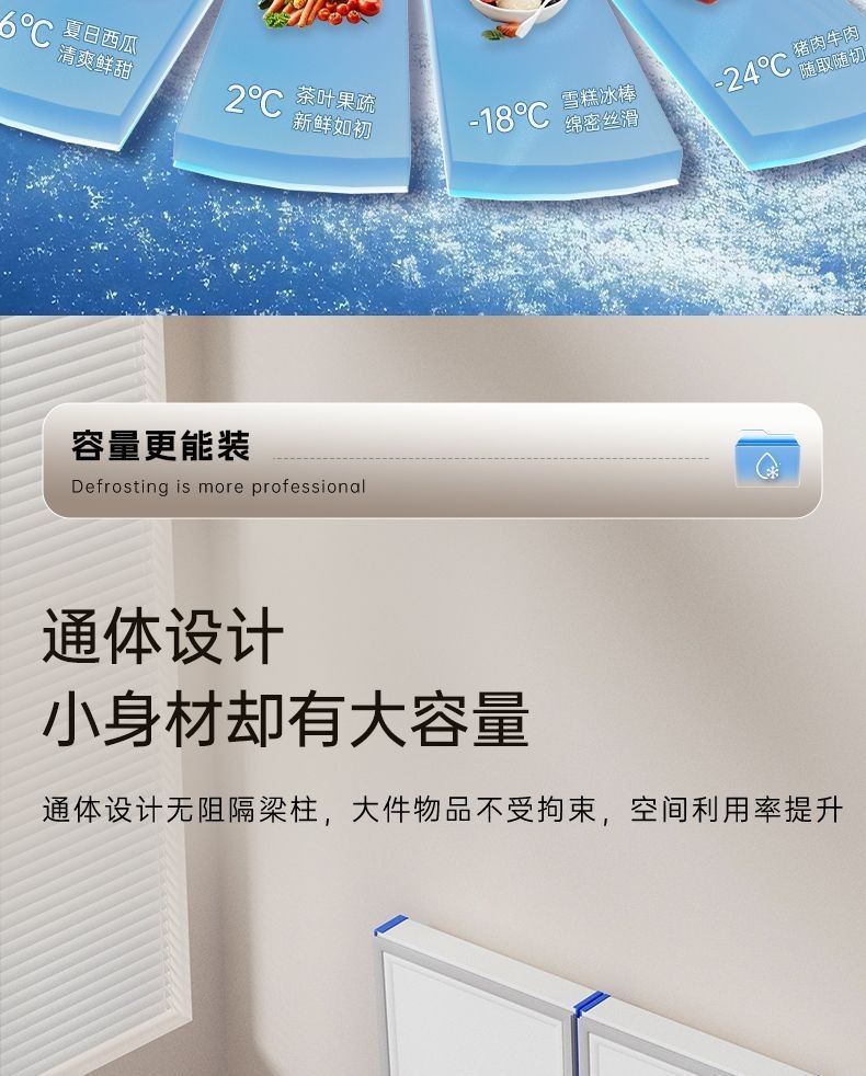 Dual-Temperature Dual-Door Freezer, Large-Capacity Household Dual-Use Freezer, Smart Freezer, First-Class Energy-Saving Car Refrigerator