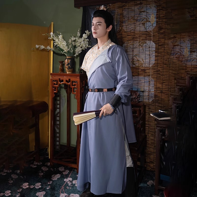 Original Hanfu 2026 New Style Tang-Style Round-Neck Robe with Half-Sleeve and Cross-Collar, Restored Version, Stylish and Handsome Martial Arts Style Ancient Costume for Men and Women, Autumn Original Hanfu 2026 New Style Tang-Style Round-Neck Robe with Half-Sleeve and Cross-Collar, Restored Version, Stylish and Handsome Martial Arts Style Ancient Costume for Men and Women, Autumn