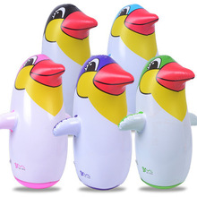 厂家批发新款儿童动物充气小企鹅pvc充气玩具卡通不倒翁玩具