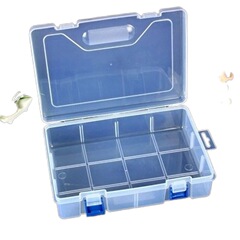 KH05 Double-layer 8-compartment Transparent Plastic Storage Organizers, Jewelry Packaging Parts Box, Tool Box