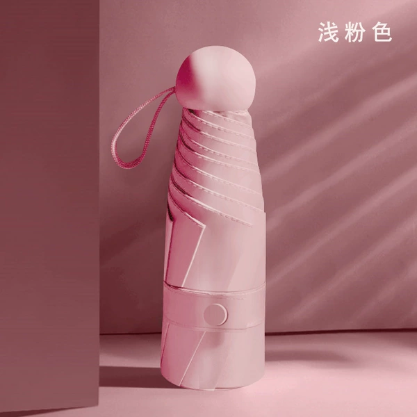 6 Bone Capsule Umbrella-Light Pink