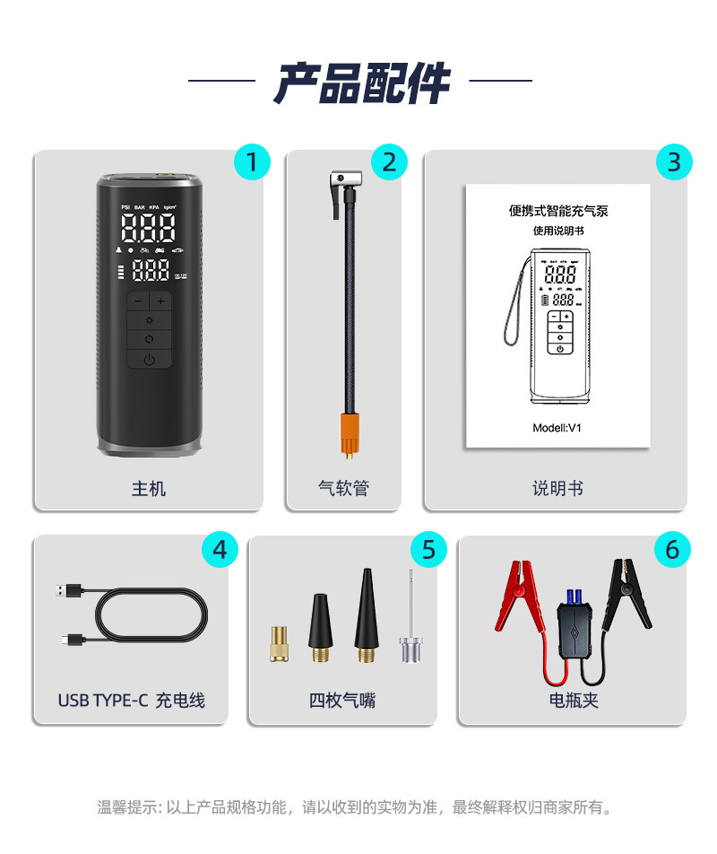 25-Cylinder Wireless Lithium Battery Car Air Pump, Car Emergency Start-Up and Charging All-In-One Device with Strong Battery Life