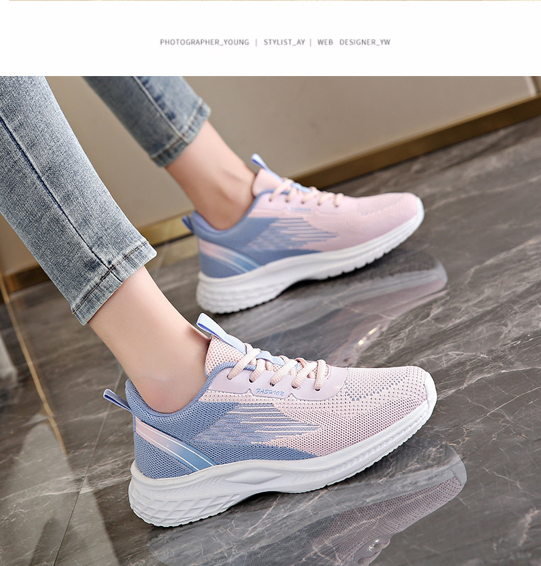 2024 Spring and Autumn New Leisure Sports Wide Fat Feet Large Size Women's 41-43 Soft Sole Running Tourism Shoes_voghion.com
