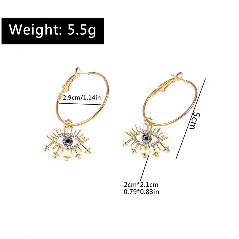 10g Weight Earrings Classification Housewarming, Anniversary, Business, Wedding, Travel, Birthday, Festival Occasion Metal Material Women'S Gender Fashion Ol Devil's Eye Metal Earrings Jewelry 无