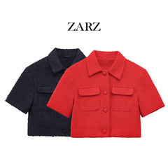 ZARZ自作欧米風新型婦人服ショートコート春新作小香風赤いカーディガン1271055