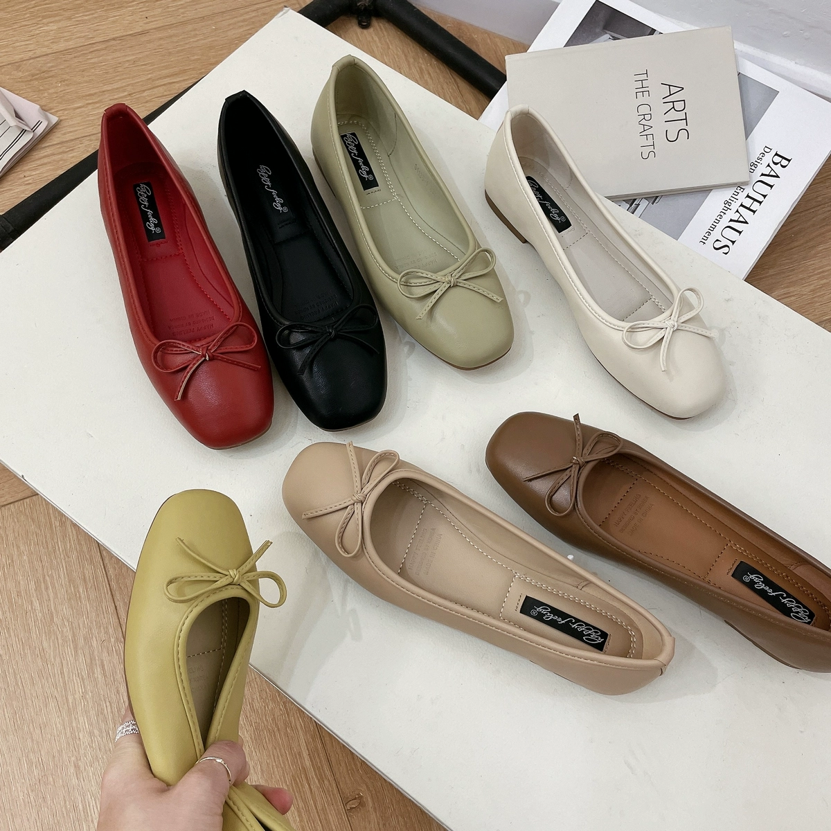 Супер мягкая овечья текстура балет одиночные туфли женская весенняя корейская версия ретро с мягким дном на плоской подошве