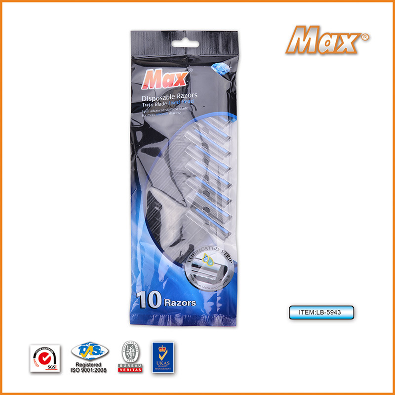 Disposable Razor 2 Layers 10 Pieces in Color Bag Factory Direct Sale Swedish Imported Stainless Steel Manual Razor Max