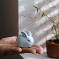 可爱迷你青瓷兔子小茶宠茶道创意十二生肖兔年装饰摆件