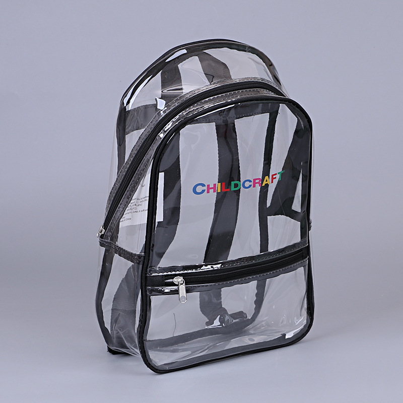 工资亚马逊透明户外双肩背包pvc车缝多格拉链书包电脑包塑料袋