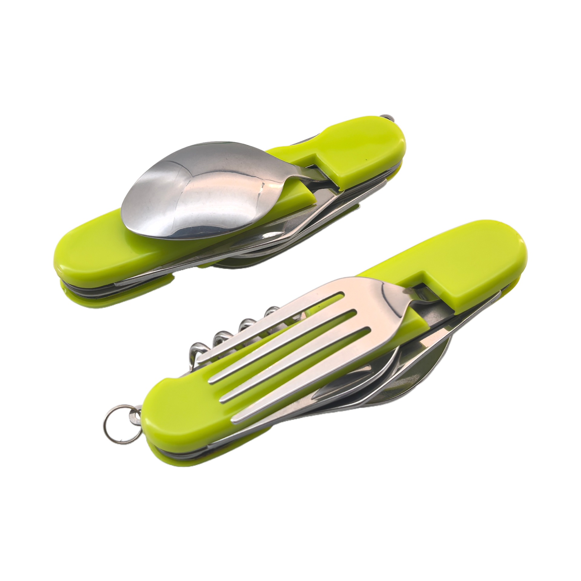 多功能户外野营折叠刀叉组合餐刀水果刀可拆不锈钢餐勺餐具可拆装