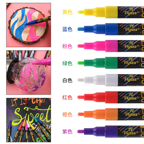 Cross-border LED electronic highlighter water-based wet-wipe liquid chalk 8-color milk tea shop advertising board luminous light board pen