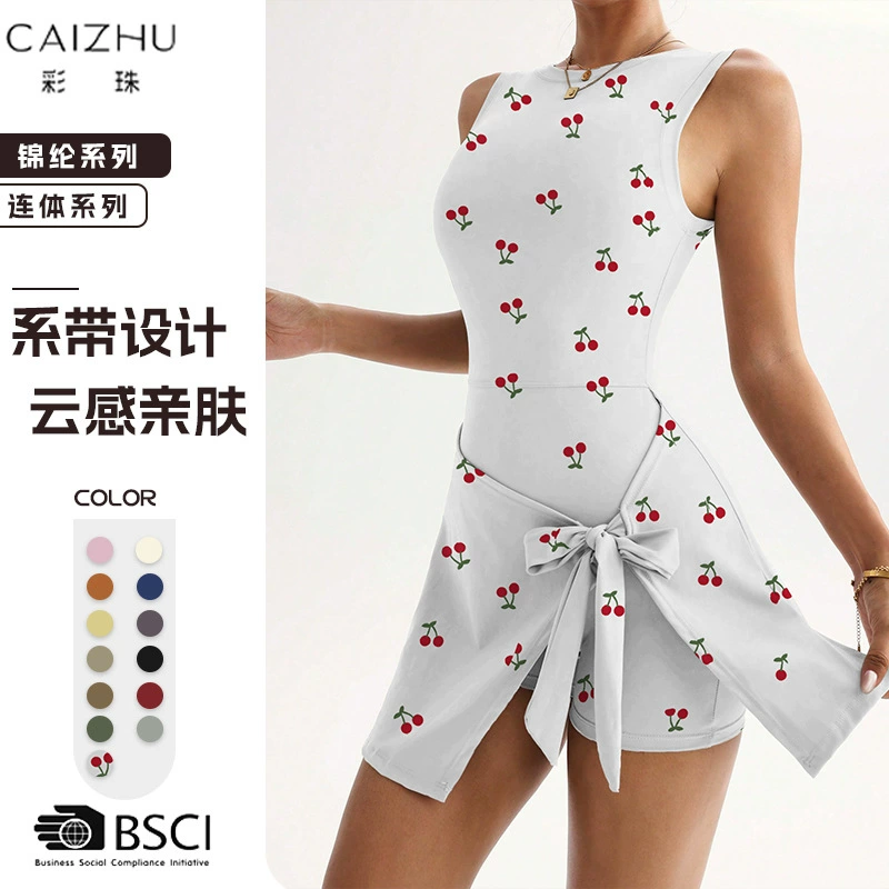 Спортивный комбинезон для трансграничных игр, быстросохнущий, для бадминтона, без рукавов, с открытой спиной, для фитнеса, для йоги, для похудения, с защитой от воздействия