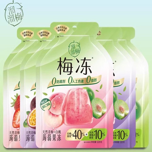 Liu Liu Mei Natural Plum Jelly 120g Konjac Jelly 0 Fat 0 Preservatives Craving-inducing Snack Leisure Konjac Jelly