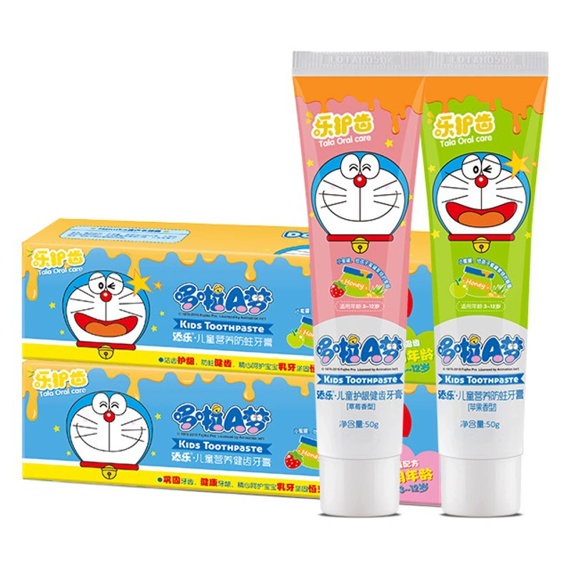Оптовая продажа детской зубной пасты Tinle Doraemon 45 г со вкусом клубники и яблока для детей 3-12 лет, трансграничная торговля на Amazon