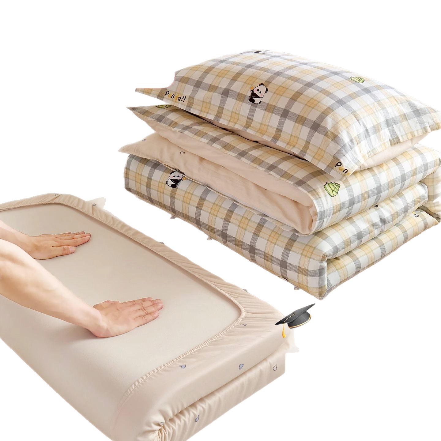 dormitorio de estudiantes de algodón de tres piezas de cama de algodón 90x190x200 sábanas de dormitorio cubierta de cuatro piezas de conjunto