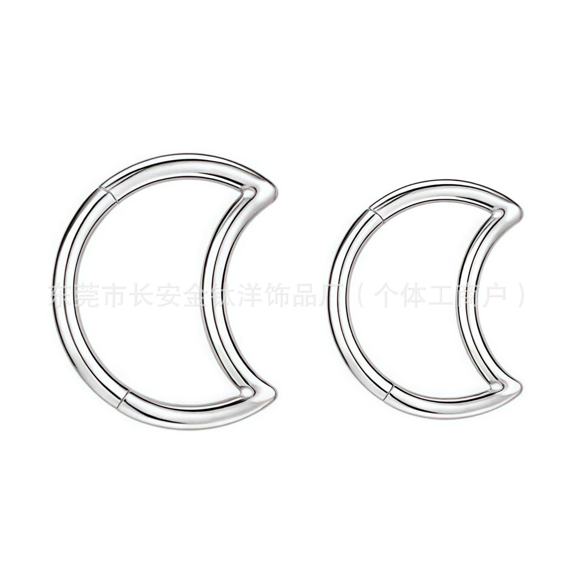 F136 Titanium Moon Lip Nose Ring Earrings Ear Bone Stud Closed Ring Nasal Septum G23 Titanium Alloy Piercing Jewelry detail image 8