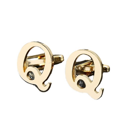 Iron hollow cufflinks factory wholesale men's gold letter sleeve studs shirt suit clothing accessories buttons Cufflink